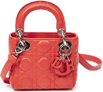 Dior Pre-owned Womens Micro Lady Shoulder Bag - Red - One Size