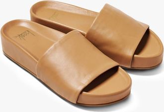 beek Womens Pelican Leather Platform Sandal In Honey