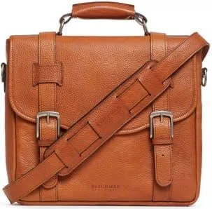 Korchmar Parker Leather Messenger & Wine Carrier in Pebbled Tan at Nordstrom