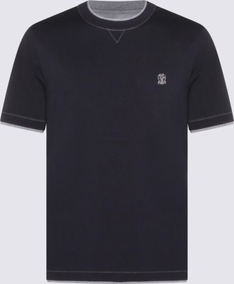 Brunello Cucinelli T-Shirts And Polos Blue And Green-Uomo