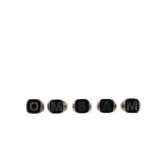 Dolce & Gabbana Verstelbare Ringen Set met Letters - 5 Stuks - Heren - Ringen - Grijs - ONE Size - Accessoires