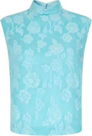 Shanghai Tang Top con effetto jacquard - Blu