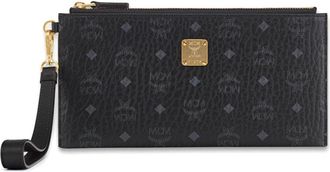 MCM Aren Pouch in Visetos met polsband - Dames - Clutches - Zwart - ONE Size - Leer - Tassen