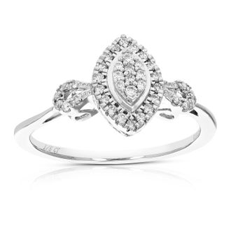 Vir Jewels 1/5 cttw Lab Grown Diamond Ring in Sterling Silver For Women