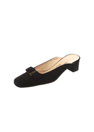 Ferragamo Black Suede Vara Mules Size 40
