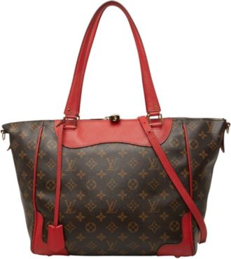 Louis Vuitton Brown Cerise Red Color Pvc Leather Shoulder Bag Tote Bag (Pre-Owned)