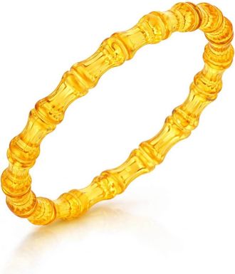 Gold & Honey Womens Bamboo Lucite Slip On Bangle In Honey