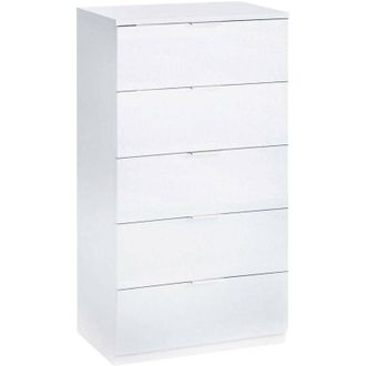 Dmora Cassettiera Armenia, Settimanale a 5 cassetti, Mobile Comò per camera da letto, Settimanale moderno, 60x40h110 cm, Bianco
