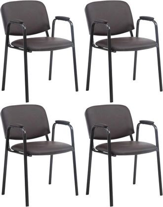 Clp Set de 4 sillas Confidente Ken Pro en polipiel Marrón