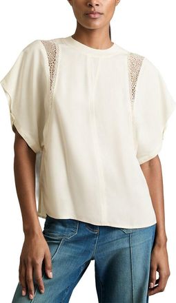 Reiss Harlowe Lace Insert T-Shirt