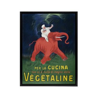 Artery8 Vegetaline Vintage Italian Advert Framed Canvas Wall Art Print Cappiello | Size: W24 x H32