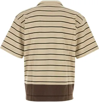 Bottega Veneta Mens Embroidered Cotton T-Shirt Brown Exterior Exterior: T-shirts And Polos