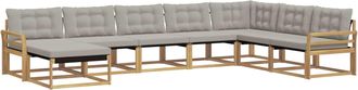 vidaXL Conjunto De Sof&aacute;s De Exterior 8 Uds. Blanco Y Gris Claro Vidaxl