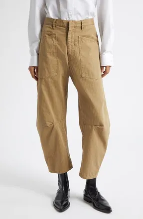 Nili Lotan Shon Stretch Cotton Pants in French Khaki at Nordstrom, Size 00