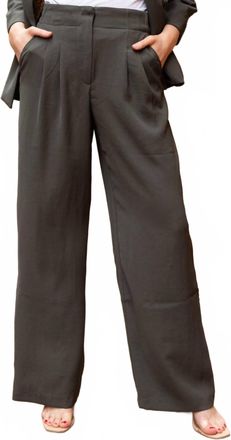 Skies Are Blue Clothing Wide Leg Tailored Pants In Olive