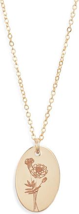 Set & Stones Louise Birth Flower Necklace in Gold/october at Nordstrom