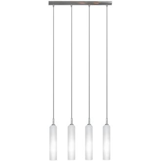 Netlighting 4 Light Straight Bar Pendant Ceiling Light Satin Nickel in Grey