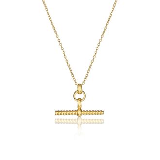 Lily & Roo Gold Twisted T-Bar Necklace