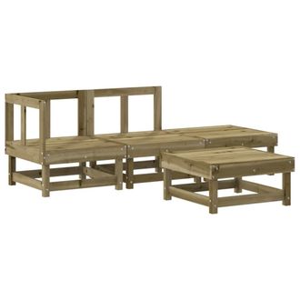 vidaXL Juego De Muebles De Jard&iacute;n 4 Pzas Madera De Pino Impregnada Vidaxl