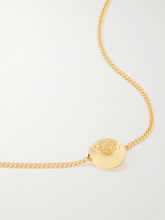 Loewe Collana In Metallo Dorato Anagram Pebble - Oro