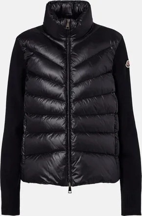 Moncler Tricot down-paneled virgin wool cardigan