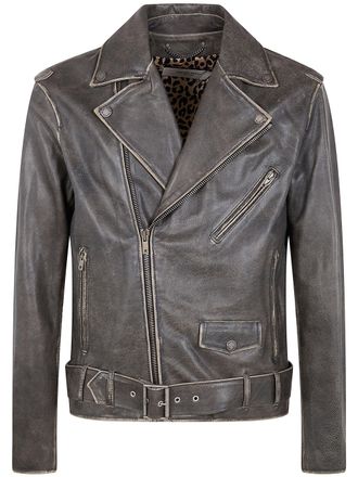 Golden Goose Golden MS Chiodo Jacket Distressed Bull Leather