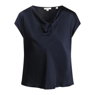 Vince Blouses, female, Blue, Size: M Draped Neckline Blouse