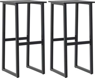 vidaXL Vidaxl - Bar Stools 2 pcs Black 38x38x80 cm Powder-coated Steel