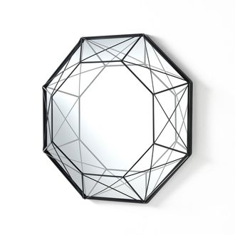 Oresteluchetta Specchio Da Parete Geometrico In Metallo Nero Opaco 45x45 Shine