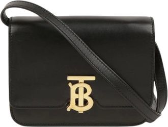 Burberry Pre-owned Cross Body Bags, female, Black, Size: ONE SIZE Pre-owned TB Mini Shoulder and Crossbody Bag