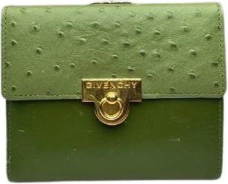 Givenchy Pre-owned Vintage Portemonnee - Dames - Vintage Accessoires - Groen - ONE Size - Leer - Vintage