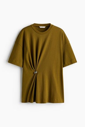 H&M T-Shirt mit Metalldetail - Khakigr&uuml;n