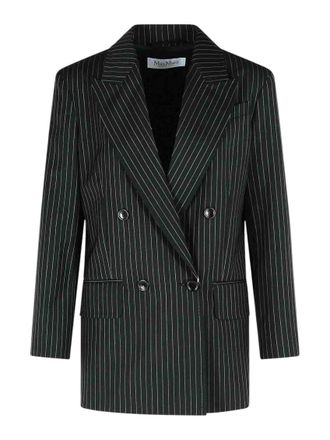 Max Mara Black Stripes Peaked Lapel Blazer