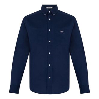 GANT Casual Shirts, male, Blue, Size: M Slim Fit Classic Poplin Shirt