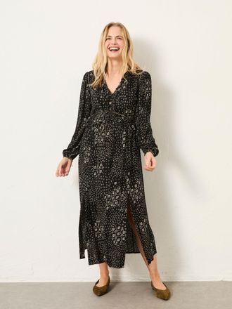 Fat Face FatFace Tara Black Mono Patchwork Petite Floral Dress