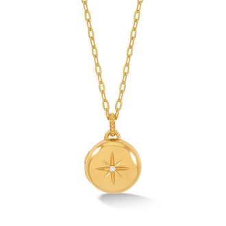Dower & Hall Round Starburst Diamond Photo Locket