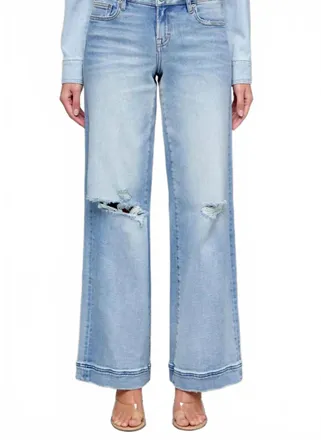 Hidden Jeans Nori Mid Rise Wide Leg Jean In Light Wash
