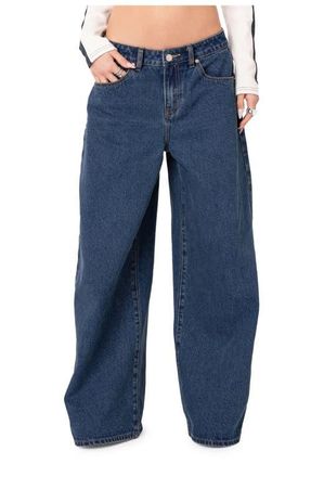 Edikted Rocksi Low Rise Wide Leg Jeans in Blue at Nordstrom, Size Small