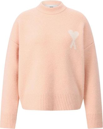 Ami Oversized wolblend trui - Dames - Ronde hals truien - Oranje - L - Wol - Truien & Vesten