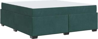 vidaXL Vidaxl - Estructura De Cama Con Colch&oacute;n Verde Oscuro 180 X 200 Cm