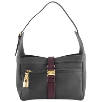 Loewe Pre-owned Shoulder Bags, female, Gray, Size: ONE SIZE Pre-owned Canvas Shoulder Bag