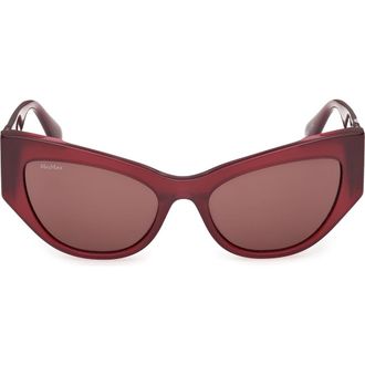 Max Mara 54mm Cat Eye Sunglasses in Shiny Milky Cherry /Burgundy at Nordstrom