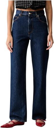 Msgm Straight Jeans - Dames - Regular Fit Jeans - Blauw - XL - Katoen - Jeans