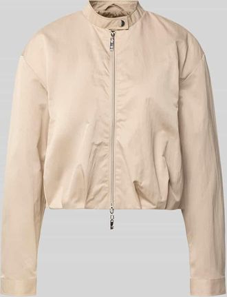 Monari Cropped Jacke mit Zweiwege-Rei&szlig;verschluss in Sand, Gr&ouml;&szlig;e 34