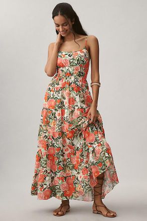 Hutch Hutton Sleeveless Square-Neck Tiered Maxi Dress