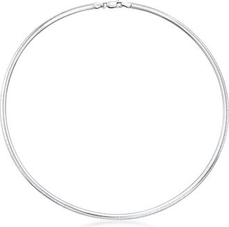 Ross-Simons Italian 4mm Sterling Silver Domed Omega Necklace