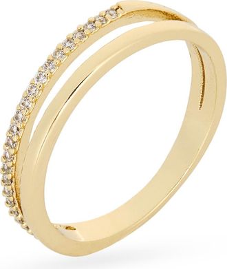 Nordstrom Rack Faux Stack Cubic Zirconia Ring in Clear- Gold at Nordstrom Rack, Size 7