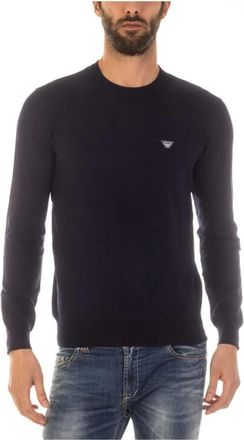 Armani Jeans Gezellige Gebreide Trui - Heren - Ronde hals truien - Blauw - S - Truien & Vesten