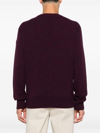 Moncler crew-neck logo-patch sweater - Purple