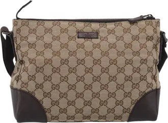 Gucci Joy Messenger Gg Canvas Brown Canvas Handbag (Pre-Owned)
